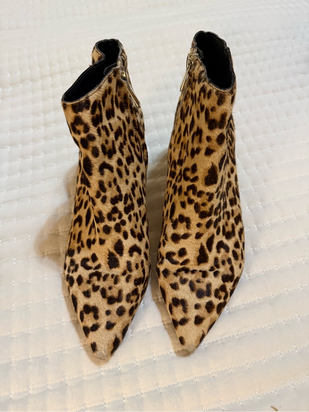 Sam Edelman  Leopard Print Pointed Toe Ankle kitten heel Booties - Brown/Black